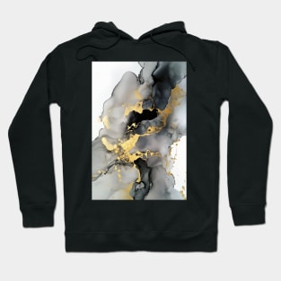 Metallic Mirage - Abstract Alcohol Ink Art Hoodie